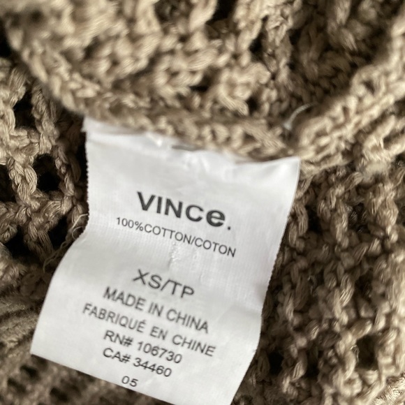VINCE tan open-weave cotton sweater size XS - Picture 9 of 9